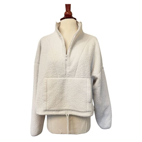 Alo Yoga Double Fleece Half Zip Sherpa with Front Pocket Crop Size M - Picture 2 of 11